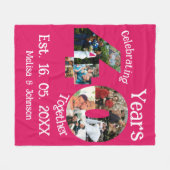 Ruby Red 40th Wedding Jubileum 11 Foto Collage Fleece Deken (Voorkant (Horizontaal))