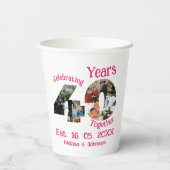 Ruby Red 40th Wedding Jubileum 11 Foto Collage Papieren Bekers (Achterkant)