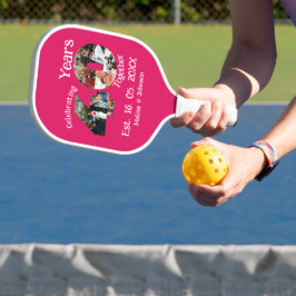Ruby Red 40th Wedding Jubileum 11 Foto Collage Pickleball Paddle