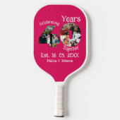 Ruby Red 40th Wedding Jubileum 11 Foto Collage Pickleball Paddle (Achterkant)