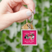 Ruby Red 40th Wedding Jubileum 11 Foto Collage Sleutelhanger (Hand)