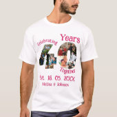 Ruby Red 40th Wedding Jubileum 11 Foto Collage T-shirt (Voorkant)