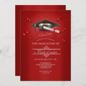 Ruby Red Afstuderen Kaart (Voorkant / Achterkant)