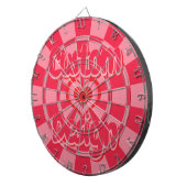 Ruby Red and Pink Heart Design Custom Text Dartbord (Voorkant Rechts)