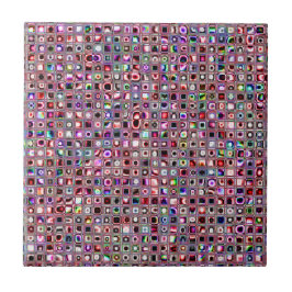 Ruby Red Bijoux Textured Mosaic Tiles Pattern Tegeltje