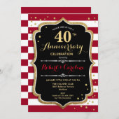 Ruby Red Black Gold 40ste verjaardag Kaart (Voorkant / Achterkant)