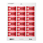 Ruby Red Bokeh 40e Jubileum Adreslabel Etiket (Full Sheet)