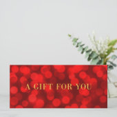 Ruby Red Bokeh Lights Faux Gold Cadeat (Staand voorkant)