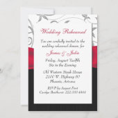 Ruby Red Bow Wedding Rehearsal Dinner Uitnodiging (Achterkant)