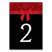 Ruby Red Brocade Satin Bow Wedding Kaart (Voorkant)