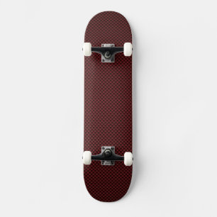 Ruby Red Carbon Fibre Style Print Decimaal Skateboard