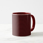 Ruby Red Carbon Style Print Decor Mok (Voorkant rechts)