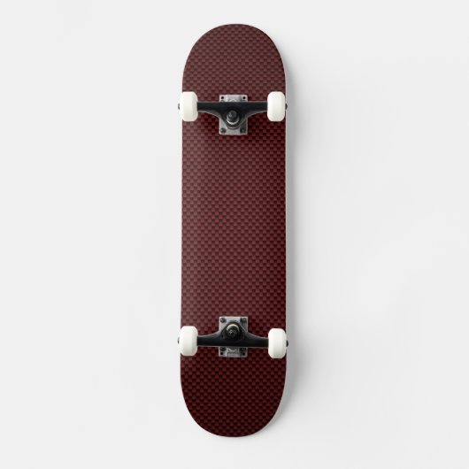 Ruby Red Carbon Style Print Decor Skateboard (Voorkant)