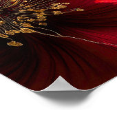 Ruby Red Chic Floral Affiche de bienvenue du 40e a (Coin)