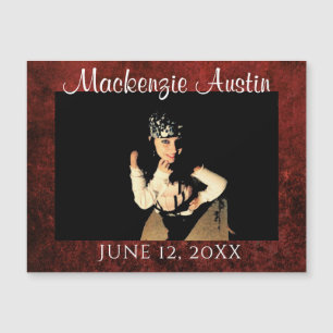 Ruby Red Crimson Foto Afstuderen Keepsake Magnet