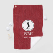 Ruby Red Denim Fabric Print, serviette de golf pou (En situation)