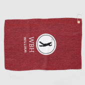 Ruby Red Denim Fabric Print, serviette de golf pou (Horizontal)