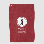 Ruby Red Denim Fabric Print, serviette de golf pou (Devant)