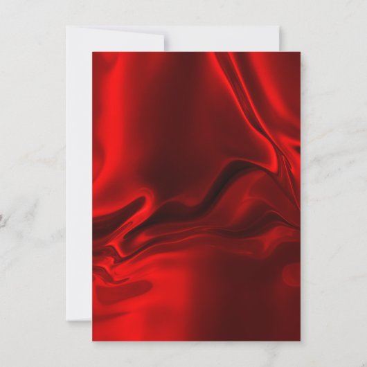 Ruby Red Elegant Rippled Zijdeachtig Satijn Glam A Kaart (Achterkant)