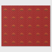 Ruby Red en Gold Art Deco/Art Nouveau Cadeaupapier (Vlak)