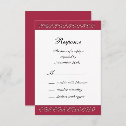 Ruby Red en Pearls RSVP (Voorkant / Achterkant)