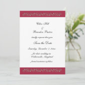 Ruby Red en Pearls Save the Date (Staand voorkant)