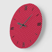 Ruby red, enamel look, bestudeerd raster grote klok (Hoek)