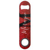 Ruby Red Faux Parties scintillant Noir Blanc Monog (Devant)