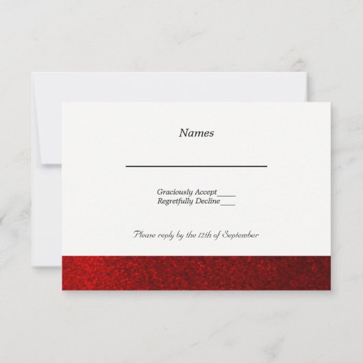 Ruby Red Faux Parties scintillant RSVP (Dos)