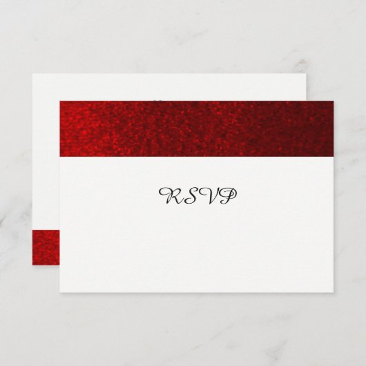 Ruby Red Faux Parties scintillant RSVP (Devant / Derrière)