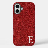 Ruby Red Girly Printed Glitter Stijlvol en Schatti Case-Mate iPhone Case (Achterkant)