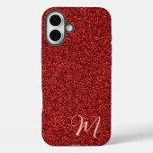 Ruby Red Girly Printed Glitter Stylish and Cute  Case-Mate iPhone Case (Achterkant)
