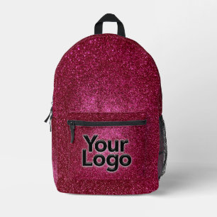 Ruby Red Glam Sparkly Glitter Professionele Logo Bedrukte Rugzak