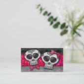 Ruby Red Glitter Black White Ombre Sugar Skulls Visitekaartje (Staand voorkant)