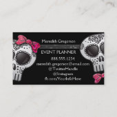 Ruby Red Glitter Black White Ombre Sugar Skulls Visitekaartje (Achterkant)