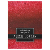 Ruby Red Glitter Black Witte Teachers Super Powers Klembord (Achterkant)