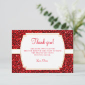 Ruby Red Glitter Dank je kaarten (Staand voorkant)