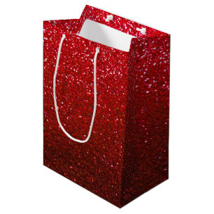 Ruby Red Glitter Ombre Sparkles Glam Bat Mitzvah Medium Cadeauzakje