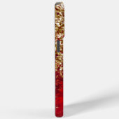 Ruby Red Glittery Gold Glam gepersonaliseerd Case-Mate iPhone Case (Achterkant / Rechts)