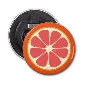 Ruby Red Grapefruit Juicy Sweet Citrus Fruit Slice Button Flesopener (Voorkant)