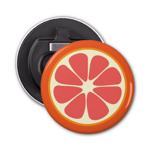 Ruby Red Grapefruit Juicy Sweet Citrus Fruit Slice Button Flesopener (Voorkant)