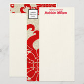 Ruby Red grens met zakelijke Logo Briefpapier (Voorkant / Achterkant)