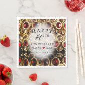 Ruby Red Jeweled 40th Wedding Jubileum Servet (Insitu)