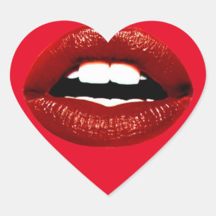 Ruby Red Lips Hart Sticker