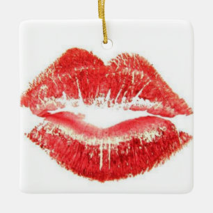 **RUBY RED LIPS KISS** KERAMISCH ORNAMENT