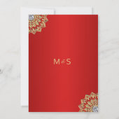 Ruby RED Mandala Gold Indian Wedding Invitations Kaart (Achterkant)