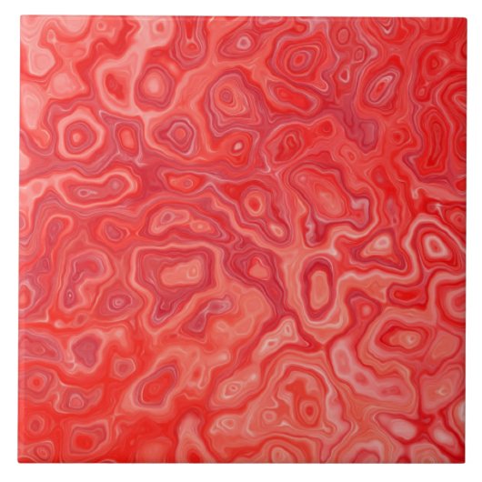 Ruby Red Marble Molten Lava Pattern Tegeltje (Voorkant)