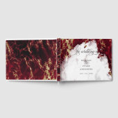 Ruby Red Marged Waterverf BarefootBride™ Gastenboek (Volledig)