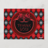 Ruby Red Masquerade Dank u kaarten (Achterkant)