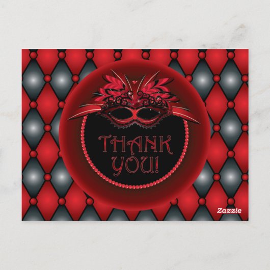 Ruby Red Masquerade Dank u kaarten (Achterkant)